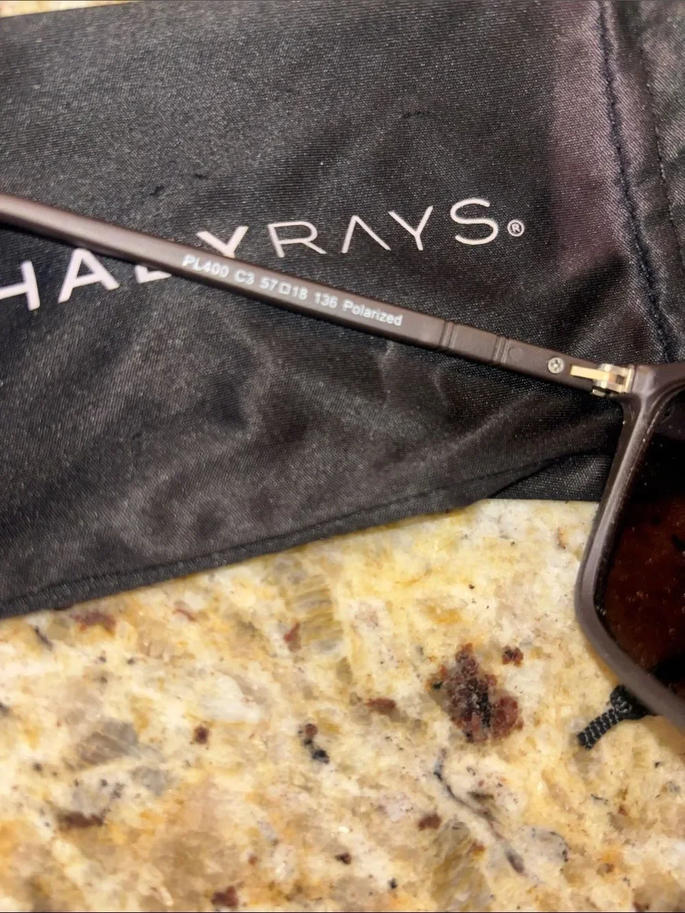 Kohl's Men’s Matte Black Sunglasses with Shady Rays cloth bag